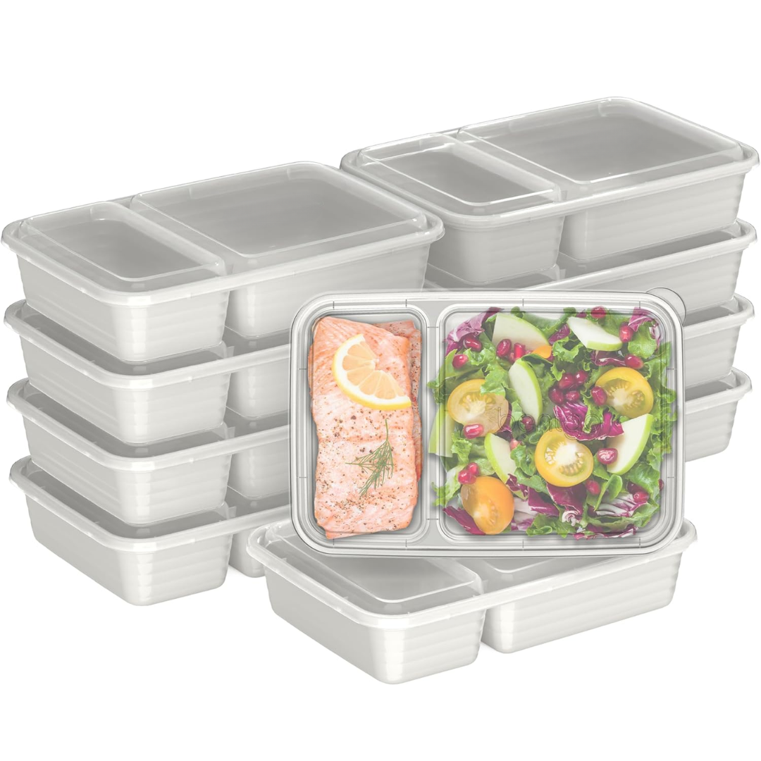 2-compartiment herbruikbare voedselcontainers 20-delig