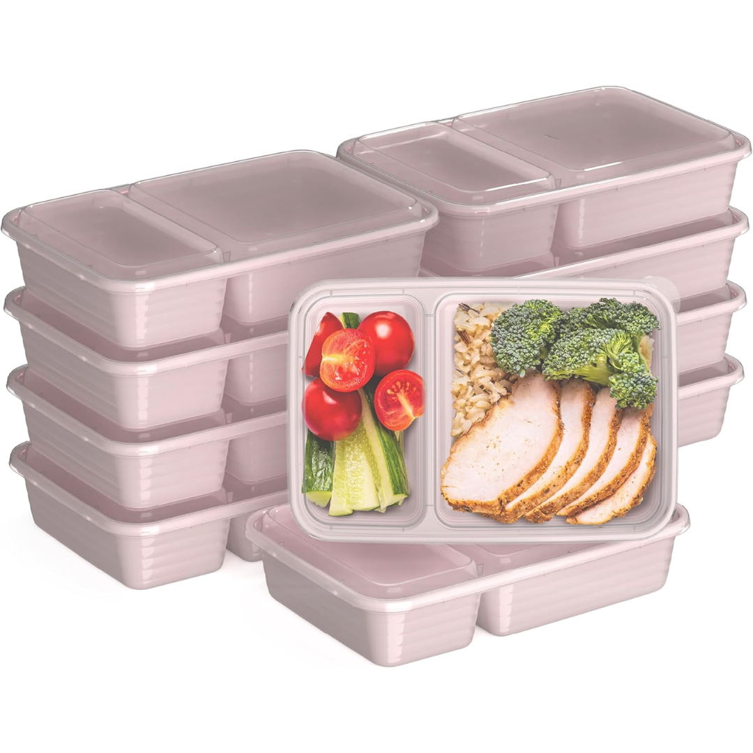 2-compartiment herbruikbare voedselcontainers 20-delig