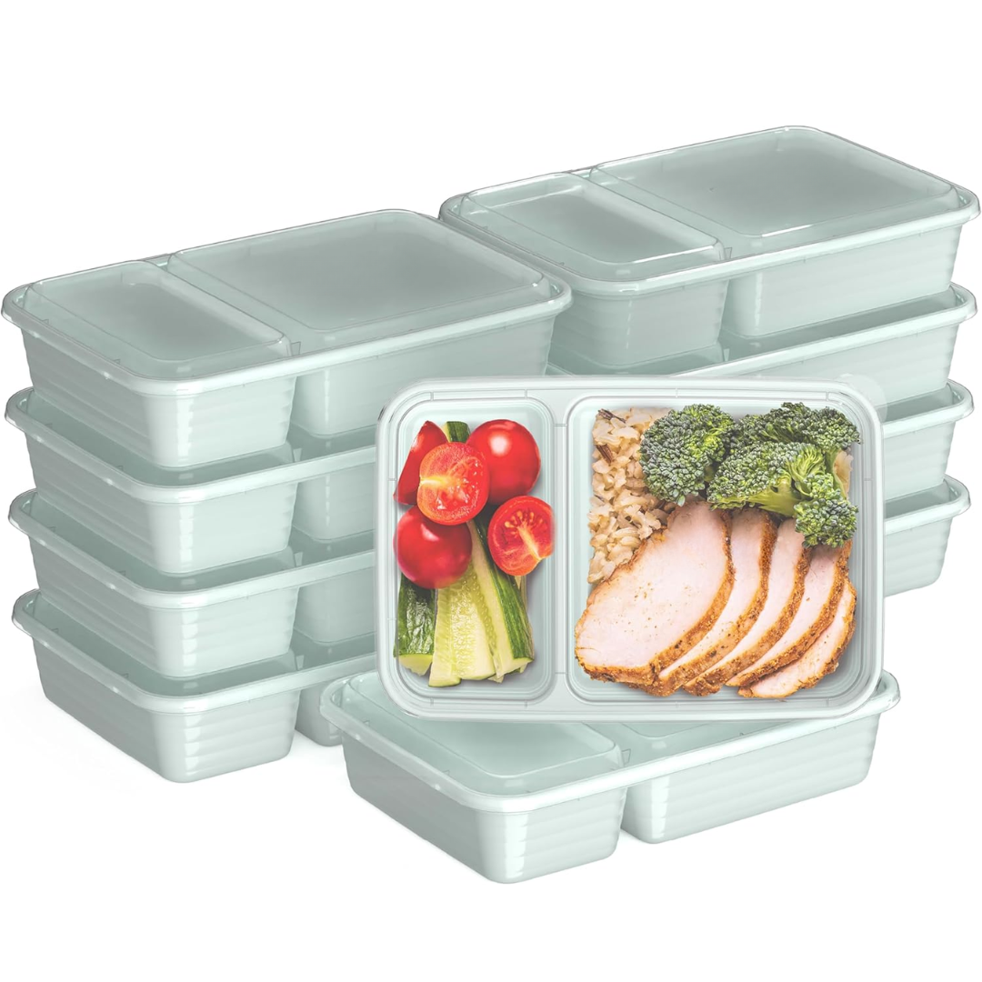 2-compartiment herbruikbare voedselcontainers 20-delig