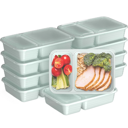 2-compartiment herbruikbare voedselcontainers 20-delig