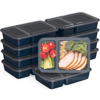 2-compartiment herbruikbare voedselcontainers 20-delig