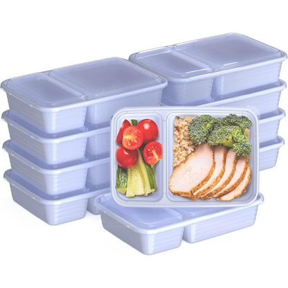 2-compartiment herbruikbare voedselcontainers 20-delig