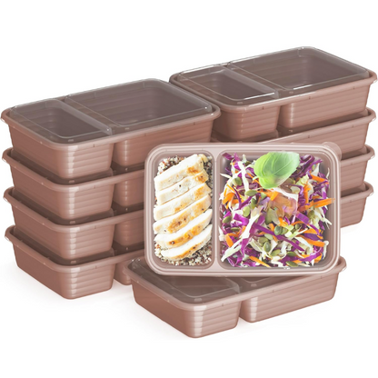 2-compartiment herbruikbare voedselcontainers 20-delig