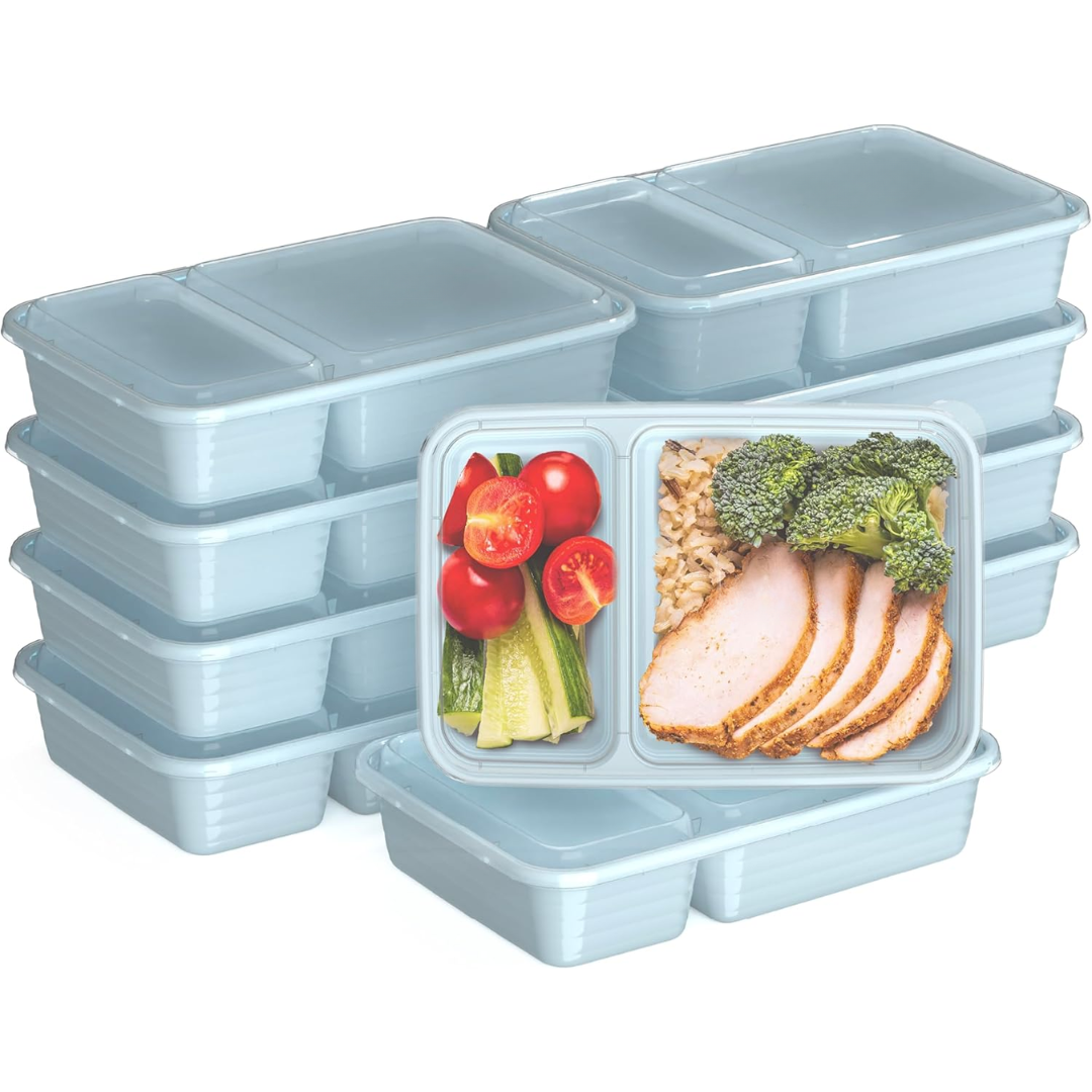 2-compartiment herbruikbare voedselcontainers 20-delig