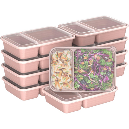 2-compartiment herbruikbare voedselcontainers 20-delig