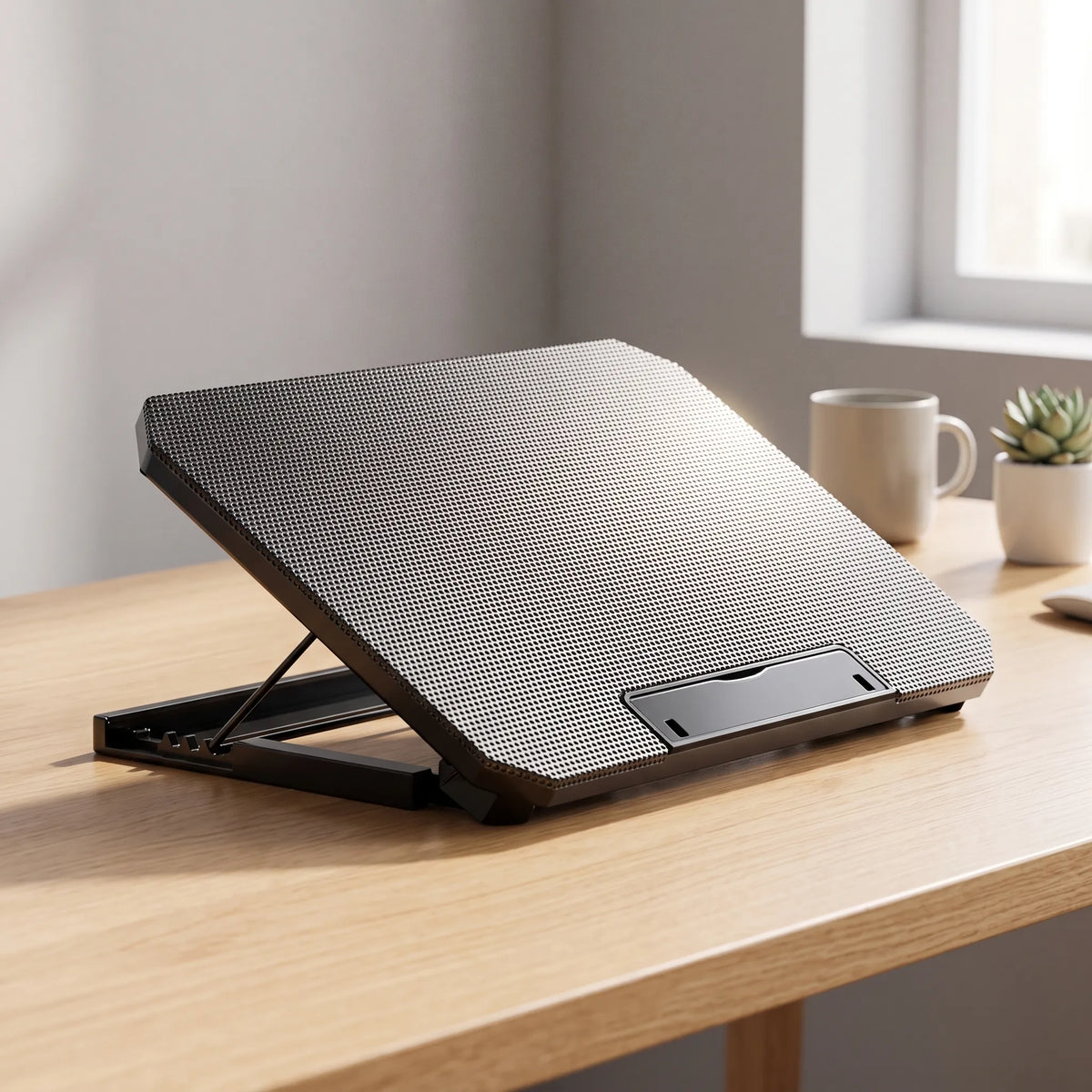 Verstelbare laptopstandaard met dubbele ventilator