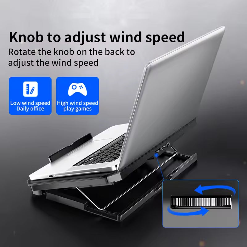 Verstelbare laptopstandaard met dubbele ventilator