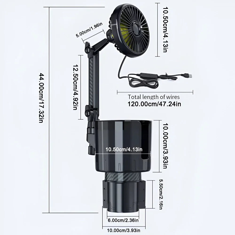 AutoCool USB autoventilator met bekerhouder