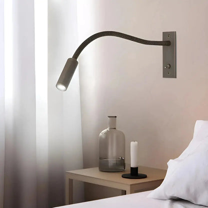 Flexibele wandleeslamp met zwanenhalsarm