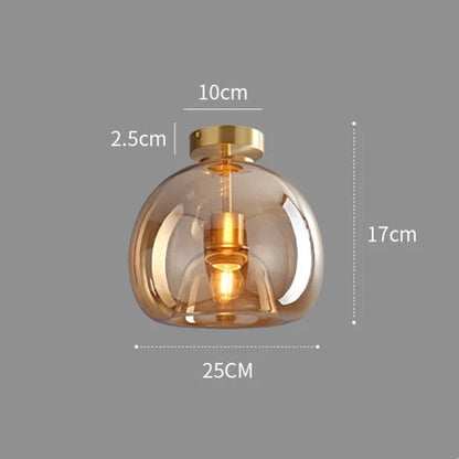 Vörre Retro Koperen Glas Plafondlamp