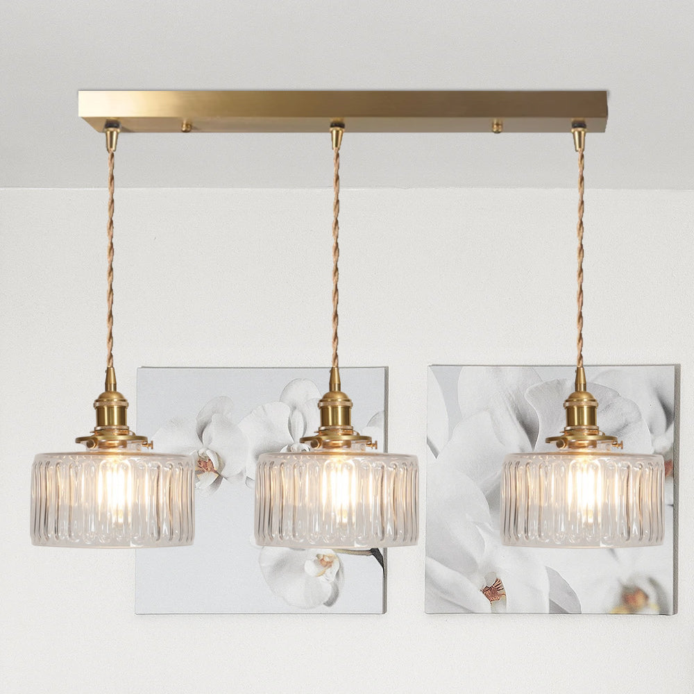 Vintage Cilindervormige Glazen Hanglamp