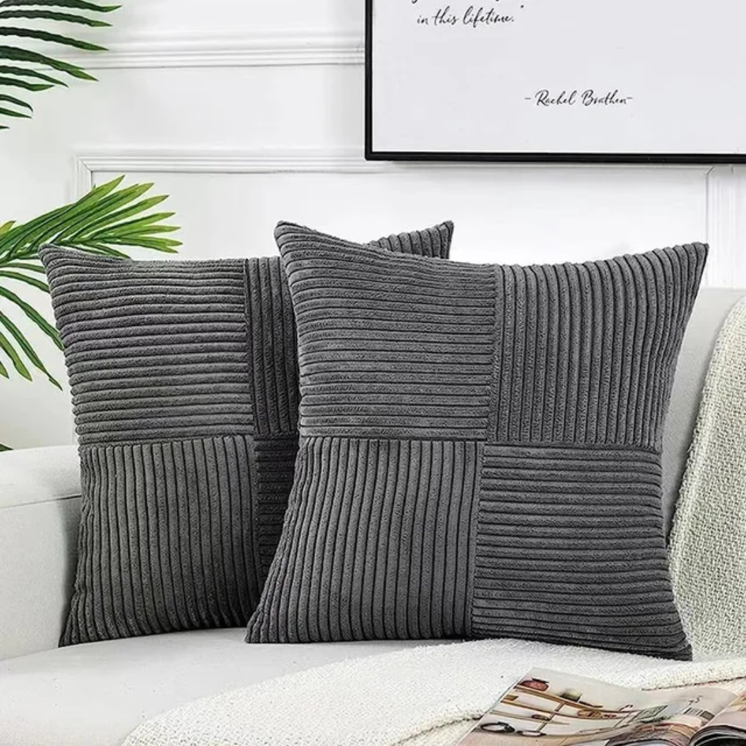 Corduroy Patchwork Kussenhoes 45 x 45 cm
