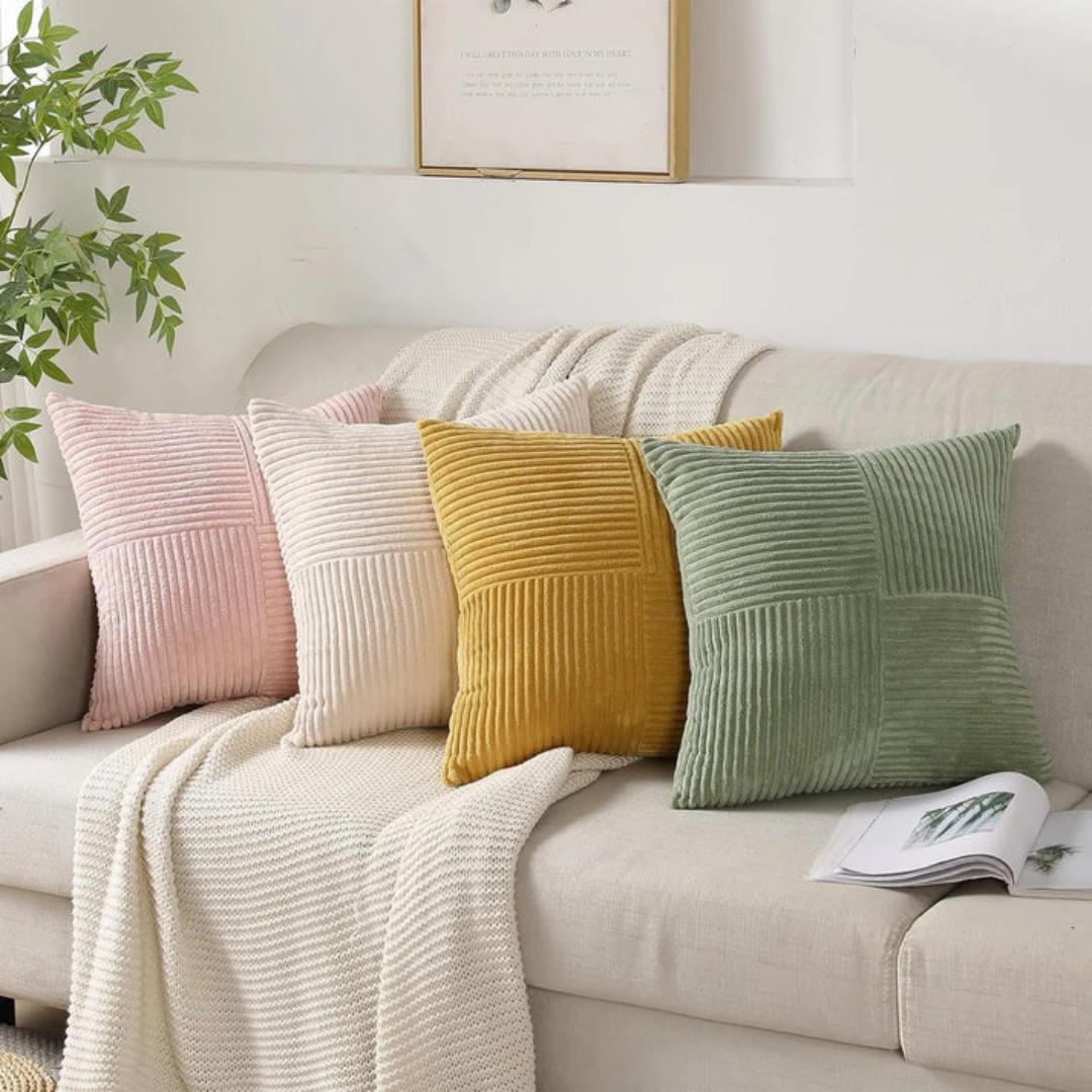 Corduroy Patchwork Kussenhoes 45 x 45 cm