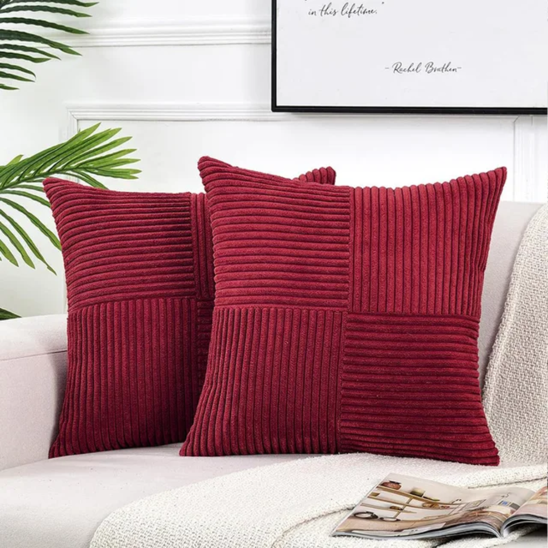 Corduroy Patchwork Kussenhoes 45 x 45 cm