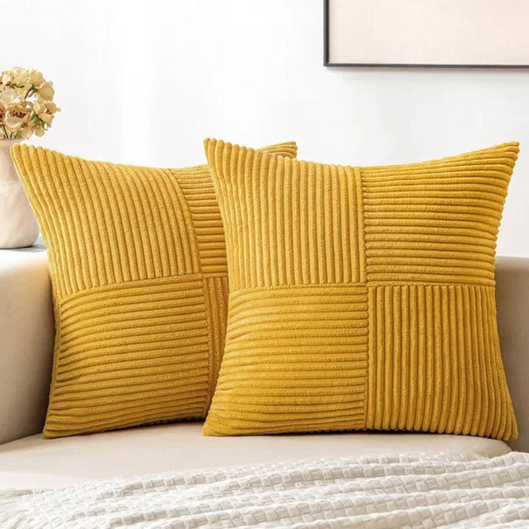 Corduroy Patchwork Kussenhoes 45 x 45 cm