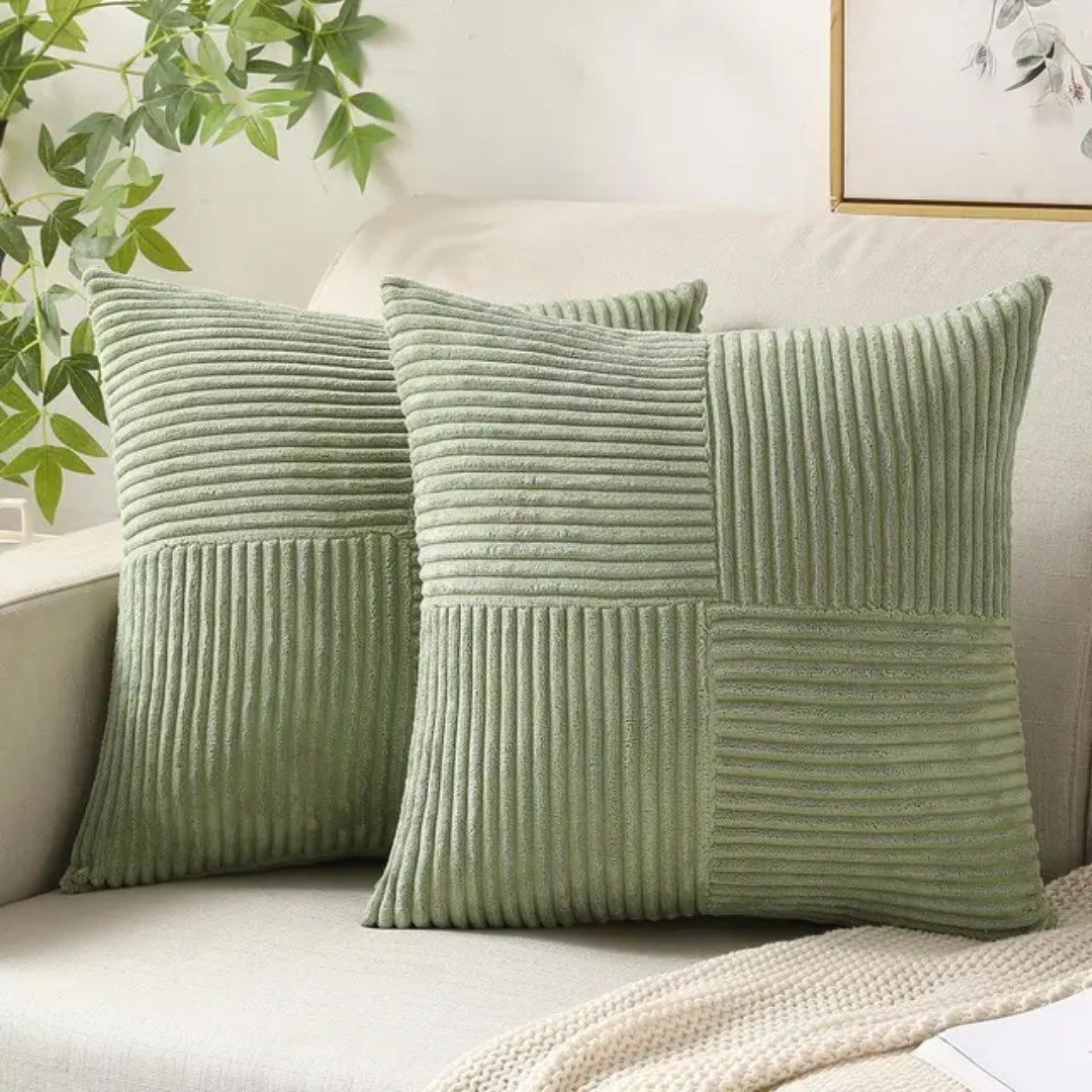 Corduroy Patchwork Kussenhoes 45 x 45 cm