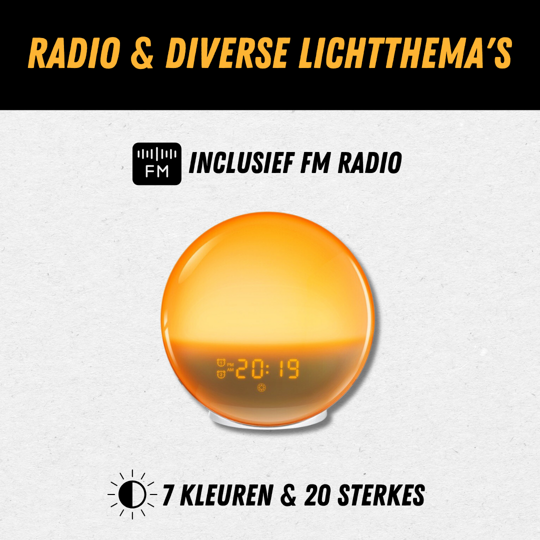 GlowRise natuurlijke wekkerradio met wake-up light