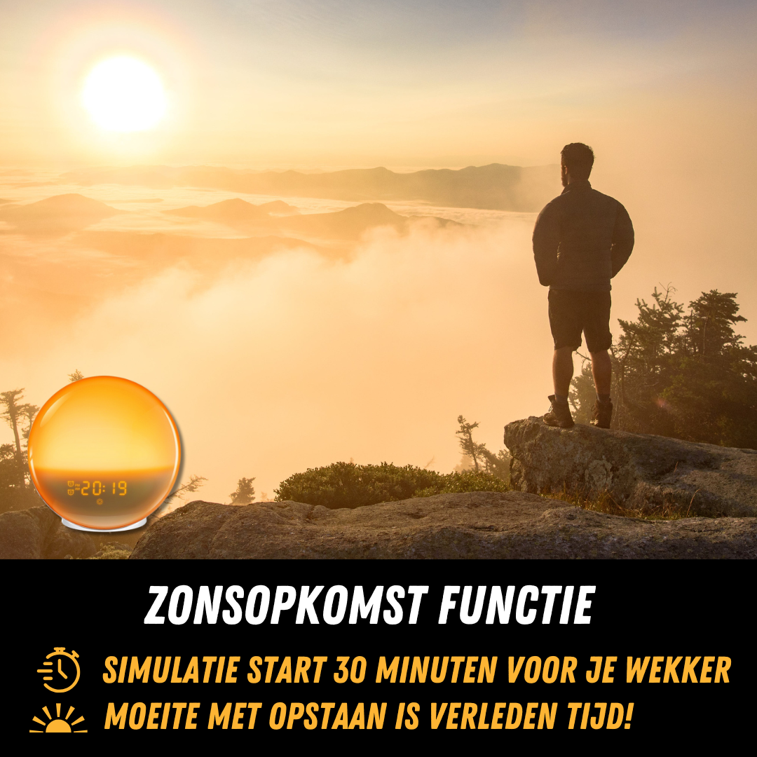 GlowRise natuurlijke wekkerradio met wake-up light