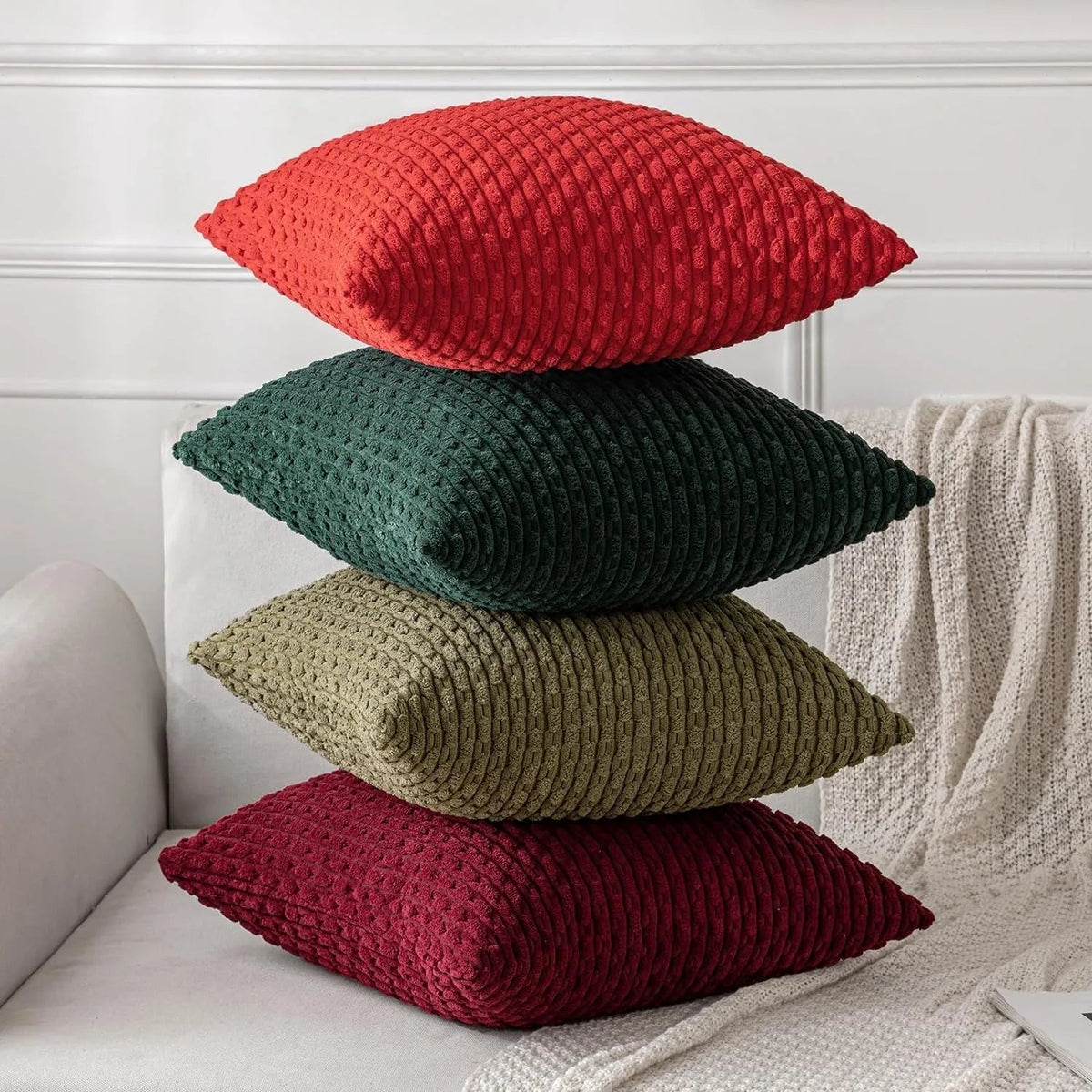 Corduroy kussenhoes boho-stijl