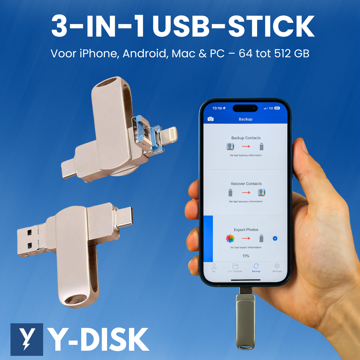 Y-DISK 3-in-1 USB-stick