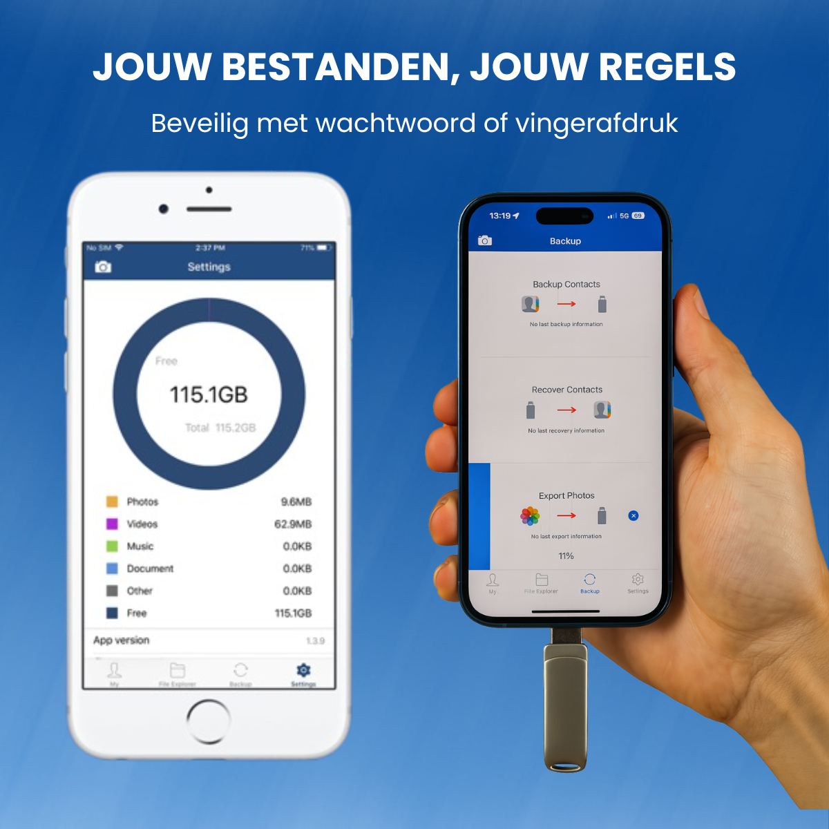 Y-DISK 3-in-1 USB-stick voor iPhone, Android, Mac & PC