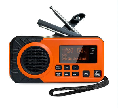 Solar noodradio met Bluetooth en powerbank