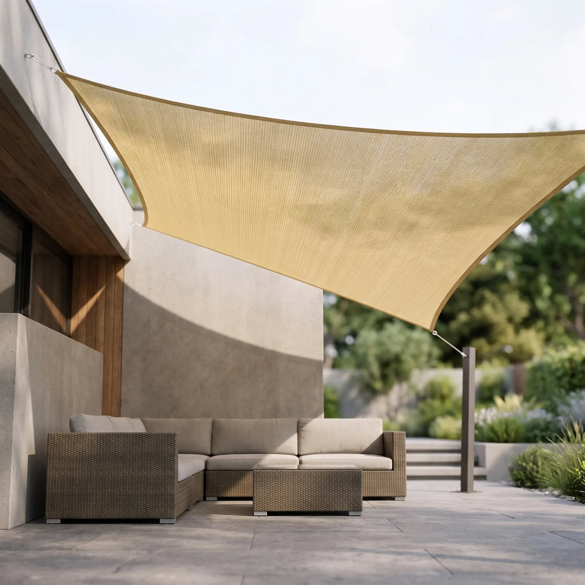 Zwevend Schaduwdoek voor de Tuin