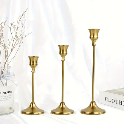 Gouden kaarsenstokken tafeldecoratie 3-delig