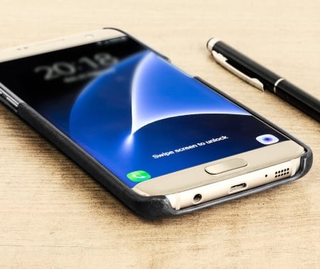 Galaxy S7 Edge leren backcover hoesje met pasjeshouder
