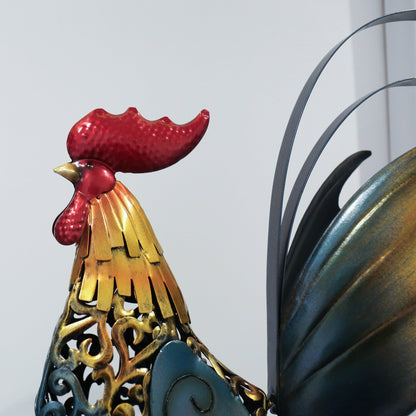 RustyRooster vintage metalen haan sculptuur