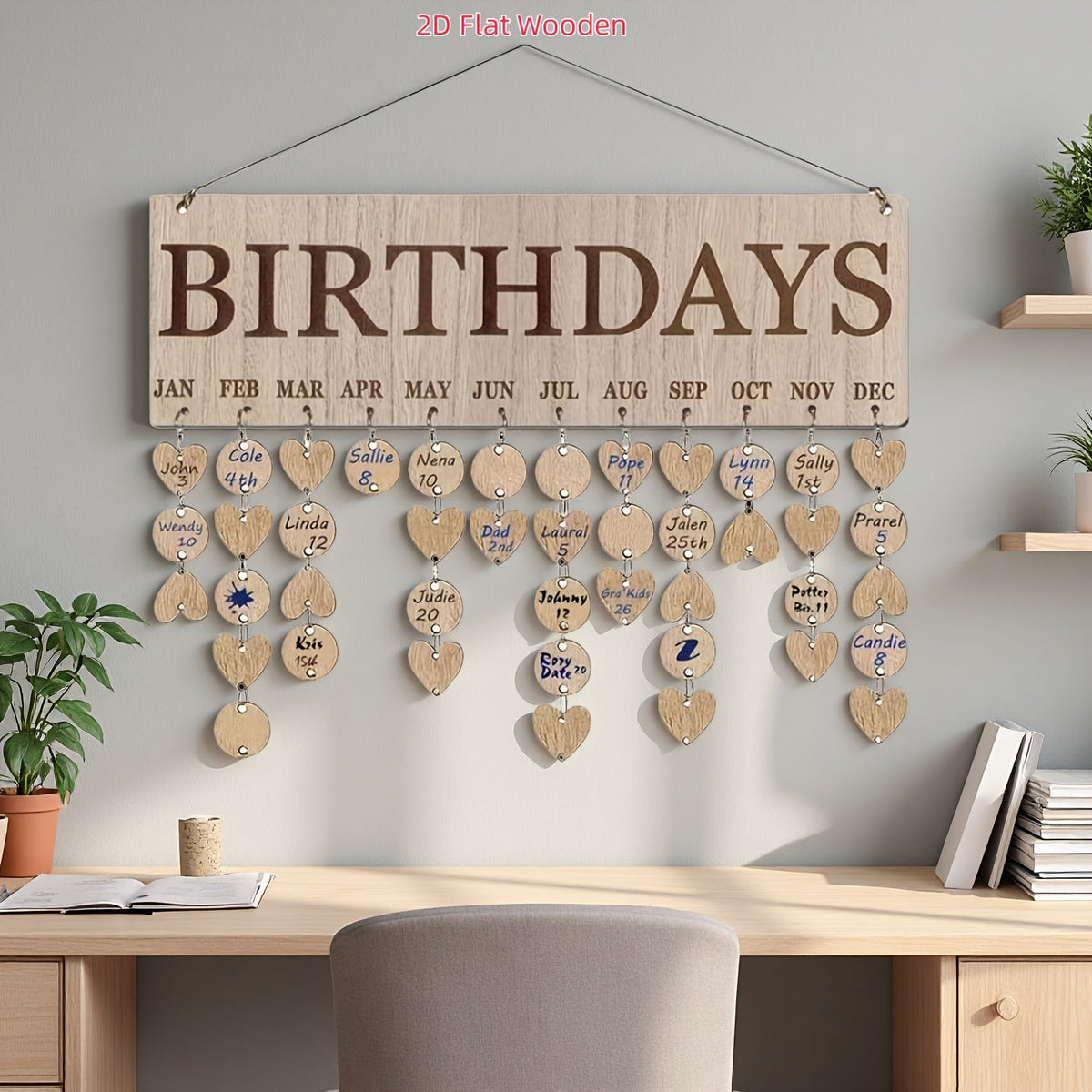 HeartDays houten verjaardagskalender