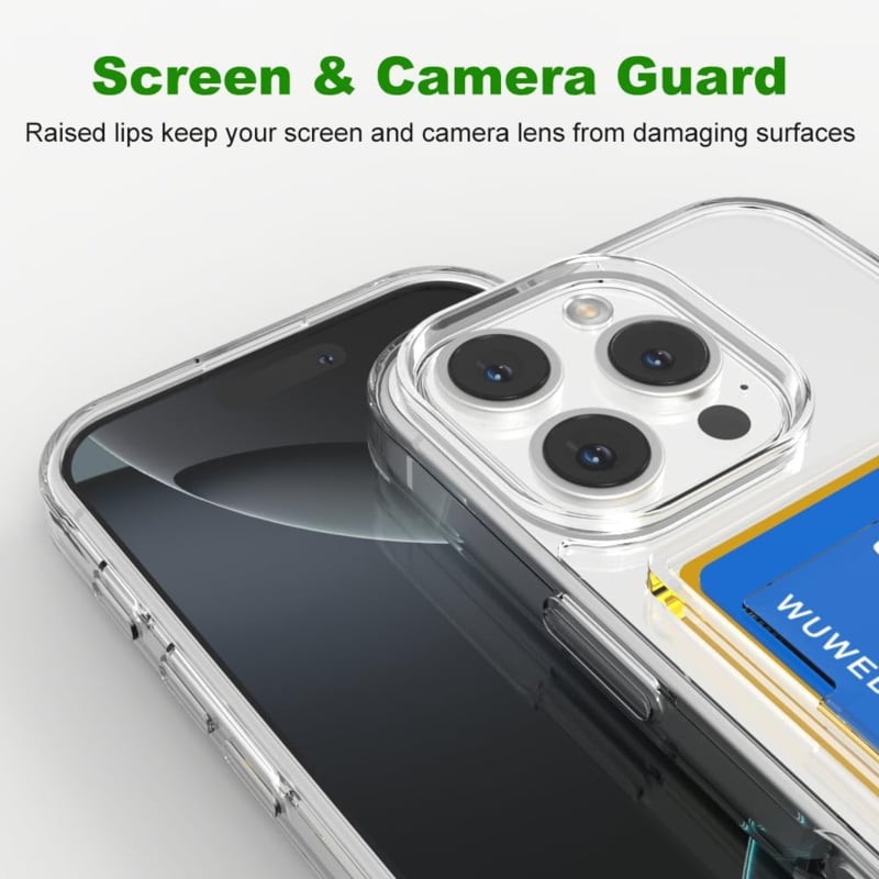 iPhone 16 Pro Transparant TPU Hoesje Met Pasjesvak