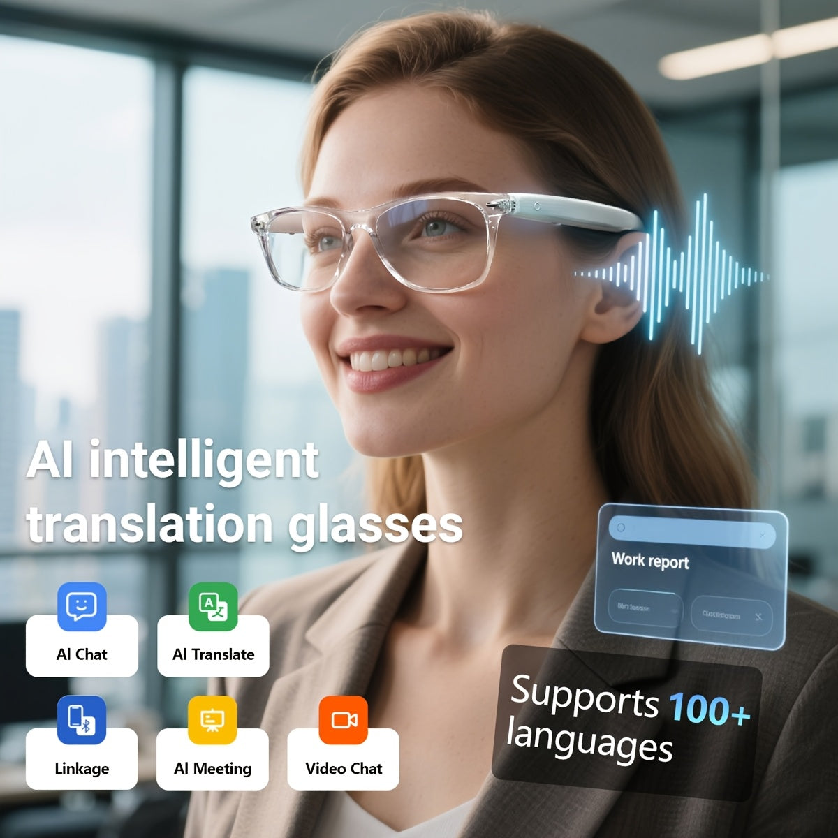 Coiusor AI vertaalbril met audio