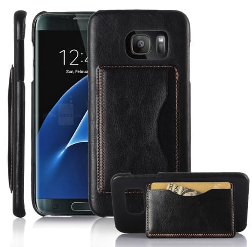 Galaxy S7 Edge leren backcover hoesje met pasjeshouder
