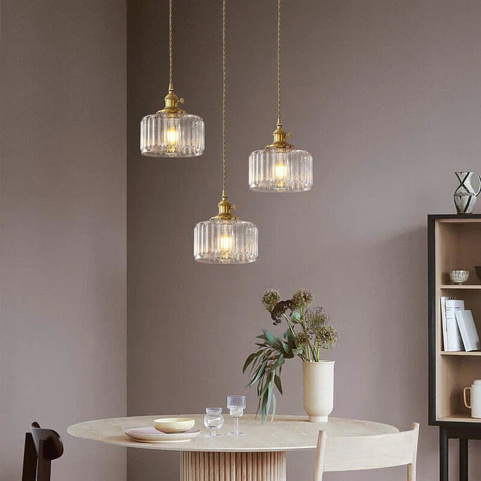 Vintage Cilindervormige Glazen Hanglamp