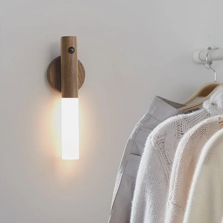 EcoGlow draadloze houten wandlamp
