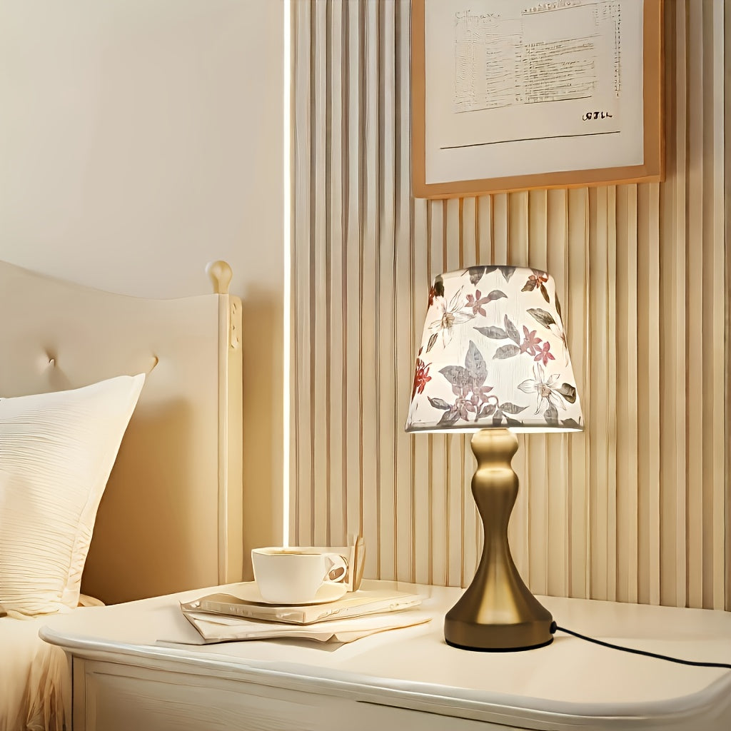 Retro stoffen LED tafellamp