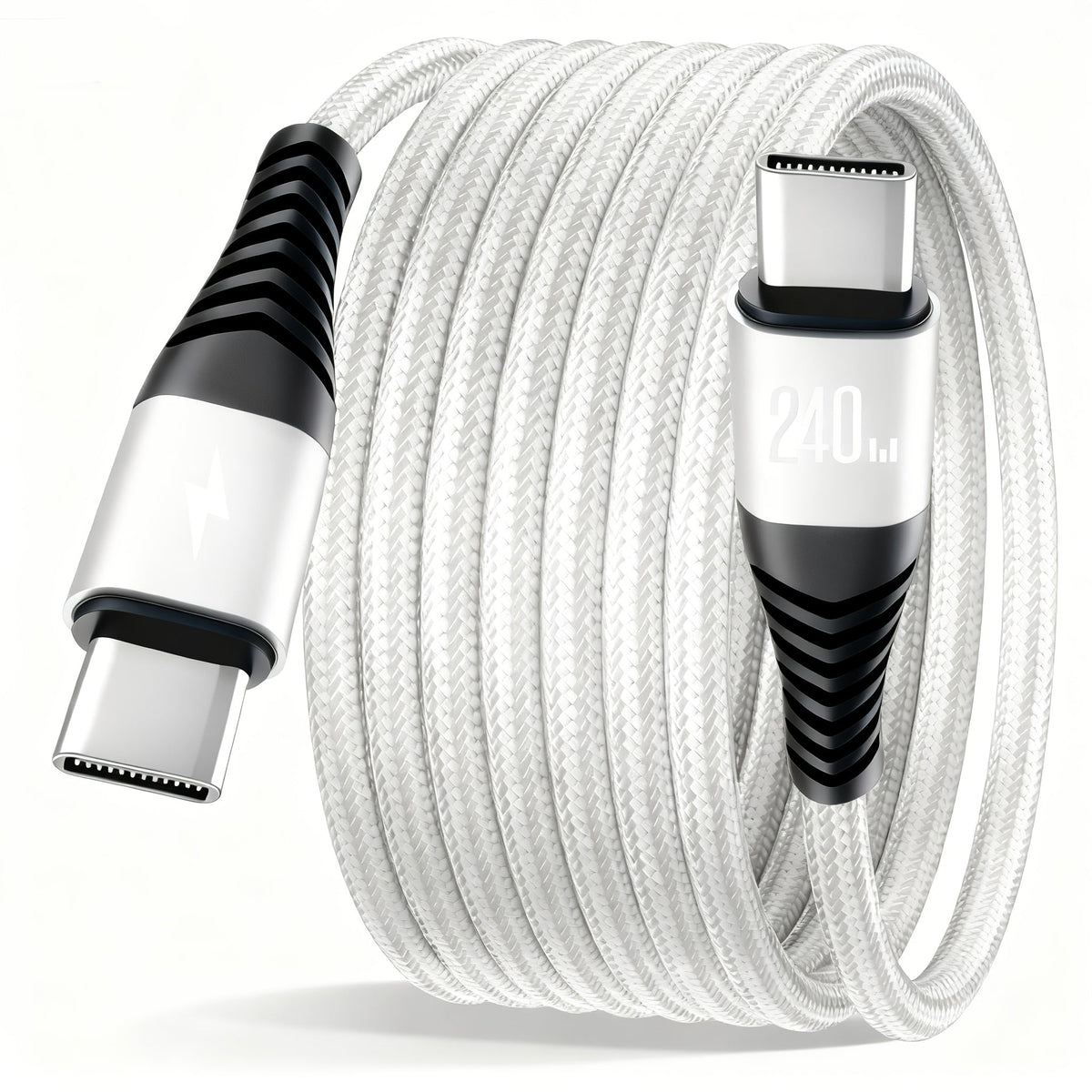 Gevlochten USB-C naar USB-C oplaadkabel 240W
