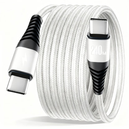 Gevlochten USB-C naar USB-C oplaadkabel 240W
