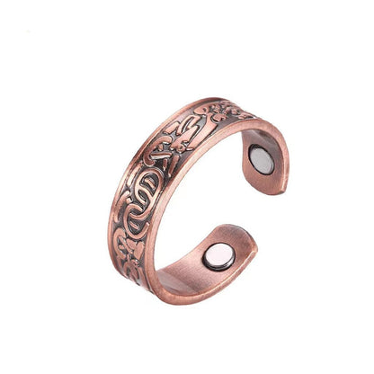 Magnetische Koperen Ring met Vintage Patroon