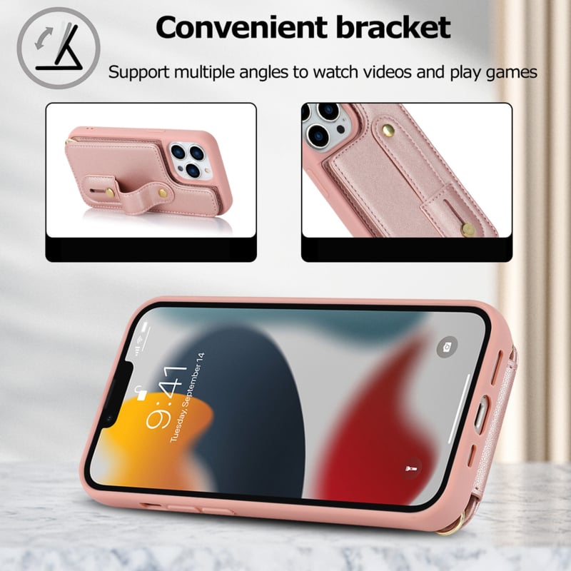 iPhone 16 Pro Max Hoesje met Pasjeshouder en Draagkoord
