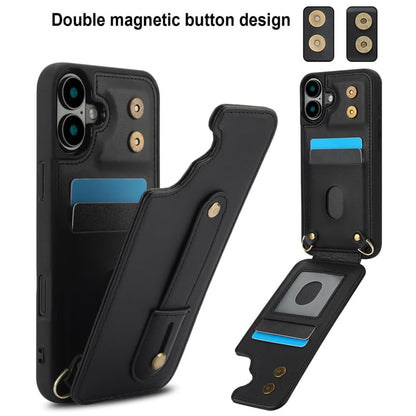 iPhone 16 Plus hoesje met pasjeshouder en draagkoord
