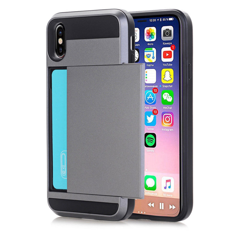 Slide Armor hoesje met pashouder voor iPhone X / Xs