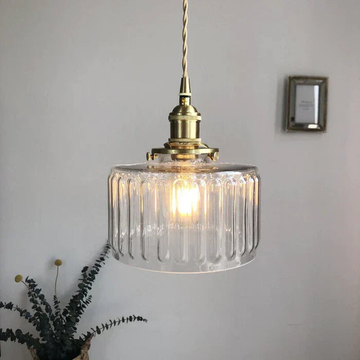 Vintage Cilindervormige Glazen Hanglamp