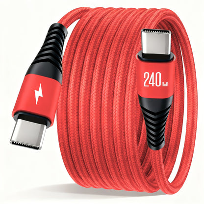 Gevlochten USB-C naar USB-C oplaadkabel 240W