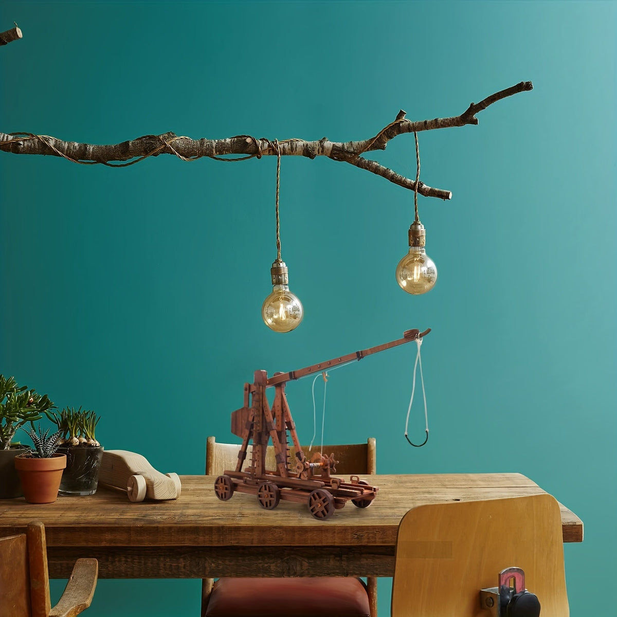 Middeleeuwse katapult 3D houten puzzel