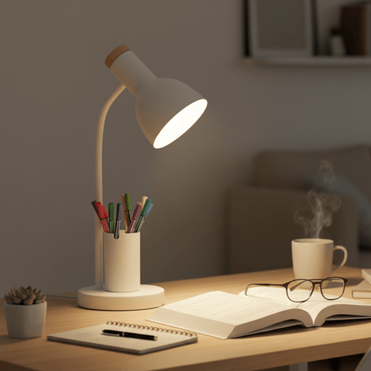 BRIGHTHOLD moderne led-bureaulamp met pennenhouder