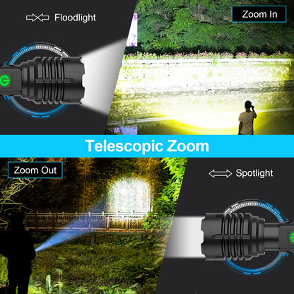 Oplaadbare LED Zaklamp 100000 Lumen