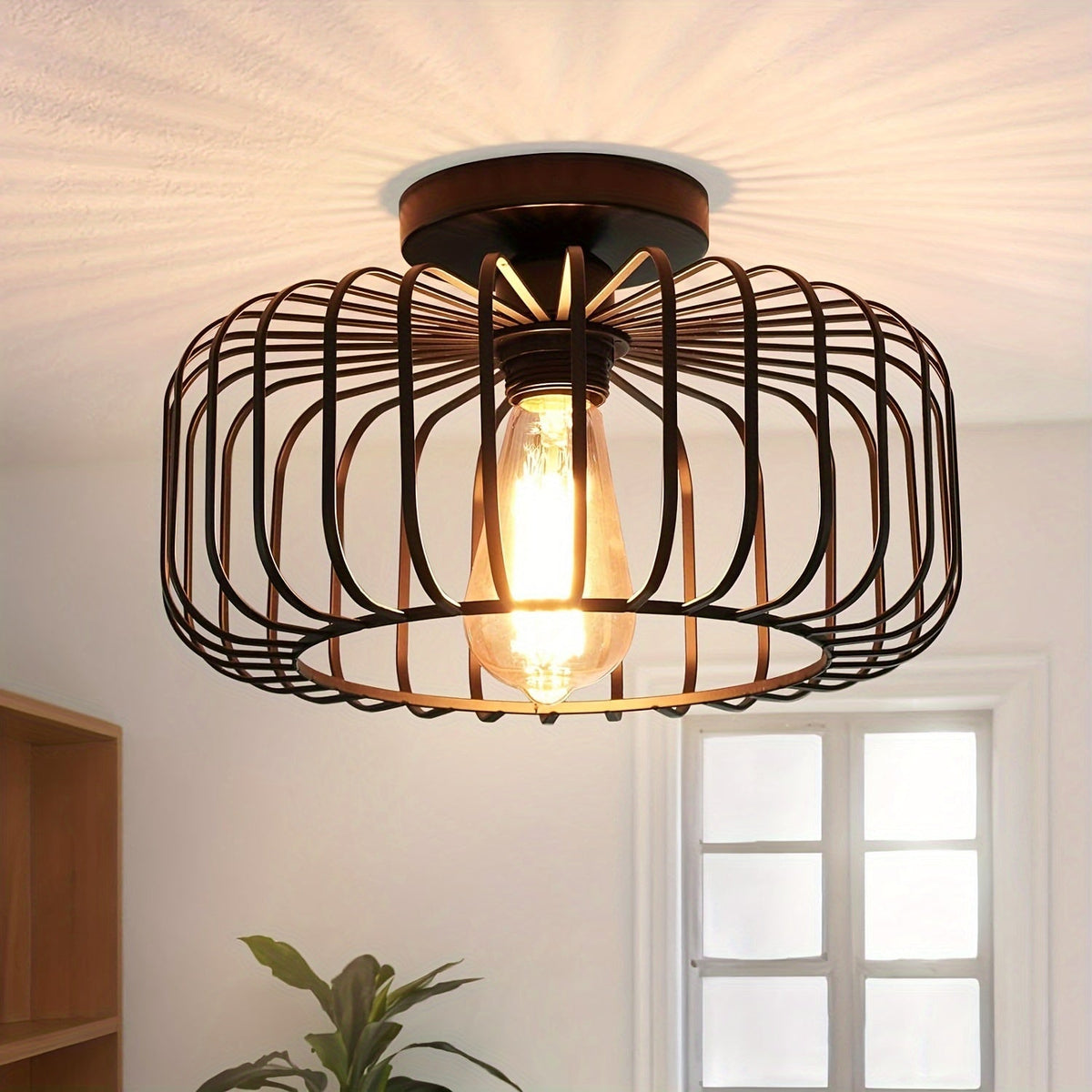 Moderne zwarte metalen plafondlamp