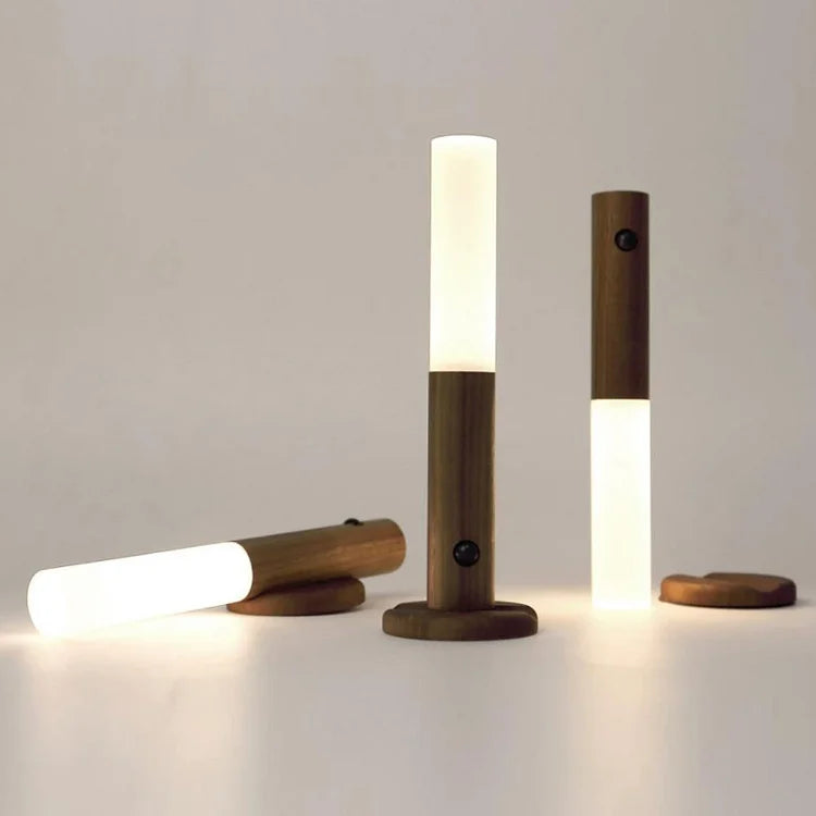 EcoGlow draadloze houten wandlamp